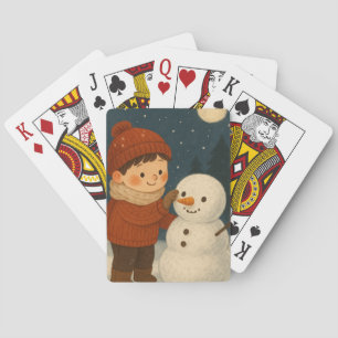 Baraja De Cartas Noche de invierno Snowman Fun