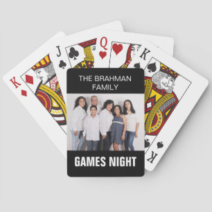 Baraja De Cartas Noche de juego con foto familiar y nombre   Color 