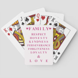 Baraja De Cartas Noche de juego de valores familiares, corazones ro