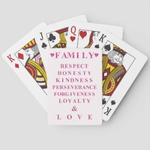 Baraja De Cartas Noche de juego de valores familiares, corazones ro