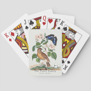 Baraja De Cartas Noche de juego familiar personalizada con aves bot