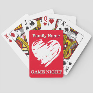 Baraja De Cartas Noche de Juegos en Familia Corazones Divertida Per
