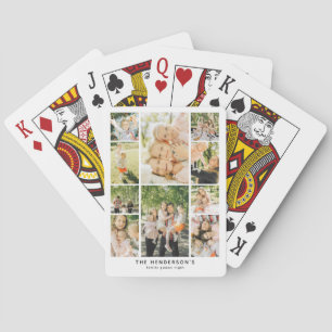 Baraja De Cartas Noche de Juegos Familiares Collage de 10 Fotos Per