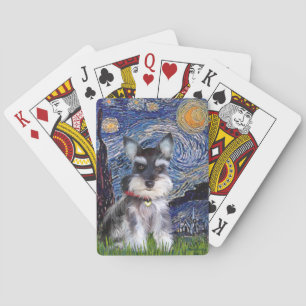 Baraja De Cartas Noche estrellada - Schnauzer Puppy