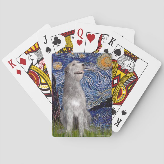 Baraja De Cartas Noche estrellada: Wolfhound irlandés (Reverso)