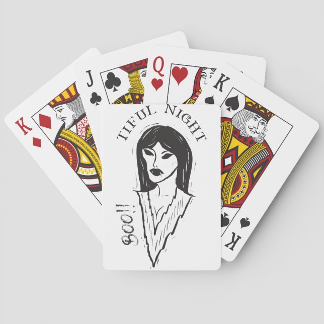 Baraja De Cartas ¡Noche Preciosa de Bruja de Halloween (Reverso)