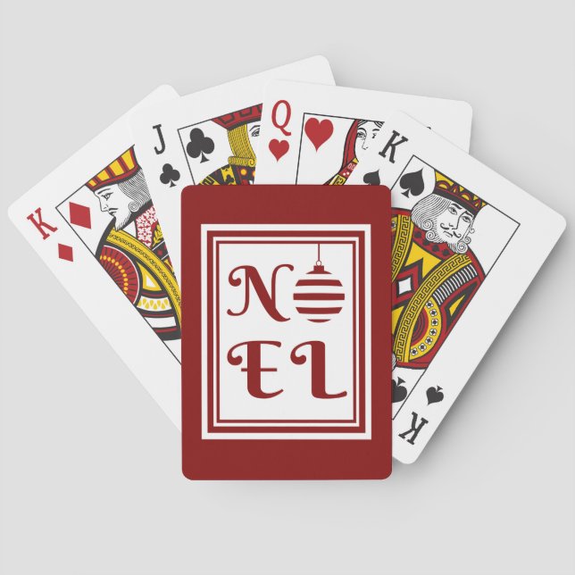 Baraja De Cartas NOEL Navidad Festa Rojo y Blanco (Reverso)