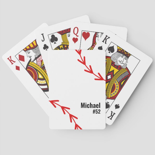 Baraja De Cartas Nombramiento de los amantes del béisbol ⚾ + número (Reverso)