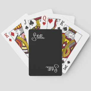 Baraja De Cartas Nombre blanco impreso en negro mínimo