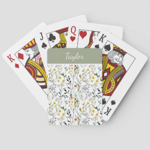 Baraja De Cartas Nombre botánico de flor silvestre acuarela