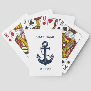 Baraja De Cartas Nombre de barco náutico personalizado Ancla