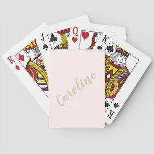Baraja De Cartas Nombre de Caligrafía Minimalista Personalizada Ros