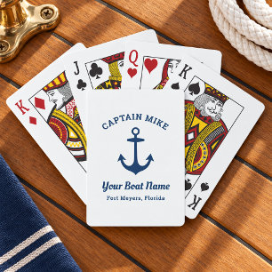 Baraja De Cartas Nombre de Capitán de Marina Barco Personalizado