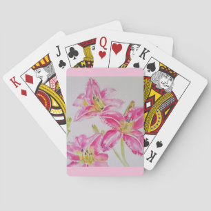 Baraja De Cartas Nombre de Chicas de pintura de color de agua rosa