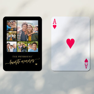 Baraja De Cartas Nombre de collage de fotos familiares personalizad
