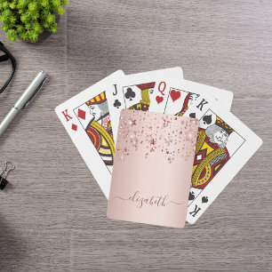 Baraja De Cartas nombre de estrellas de oro Rosa