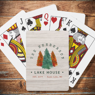 Baraja De Cartas Nombre de familia Lake House Pine Tree wood Person