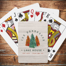 Baraja De Cartas Nombre de familia Lake House Pine Tree wood Person