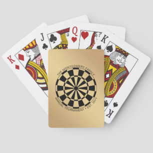 Baraja De Cartas Nombre de familia Oro Negro Diagrama de Dardos Per