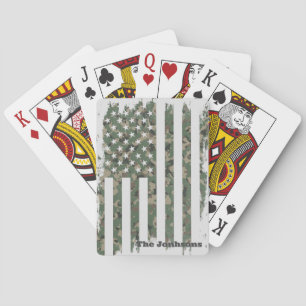 Baraja De Cartas Nombre de familia patriótica personalizado Bandera