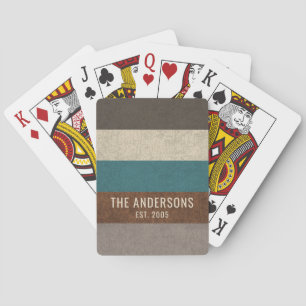 Baraja De Cartas Nombre de Familia Personalizado Bloque de Color Ra