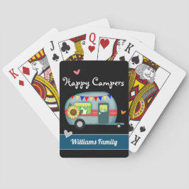 Baraja De Cartas Nombre de familia Personalizado Campers Happy
