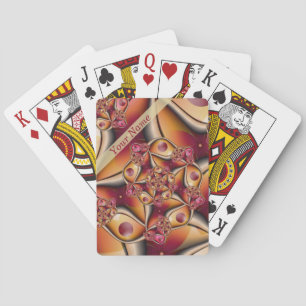 Baraja De Cartas Nombre de fractal de fantasía naranja rojo abstrac