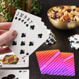 Baraja De Cartas Nombre de franjas diagonales azul púrpura Naranja