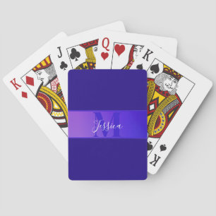 Baraja De Cartas Nombre de guión elegante moderno y monograma Ombre