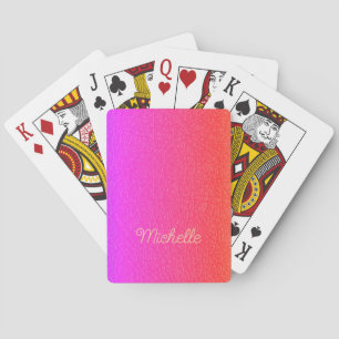 Baraja De Cartas Nombre de guión moderno rosa caliente personalizad