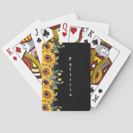 Baraja De Cartas Nombre de guión personalizado girasol moderno amar