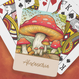 Baraja De Cartas Nombre de hermosos hongos rojos
