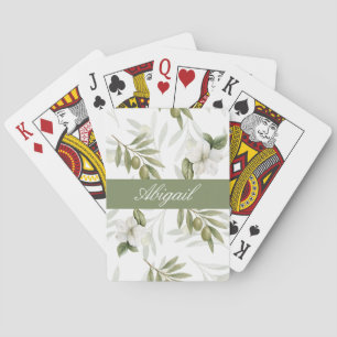 Baraja De Cartas Nombre de la acuarela de olivo Sage Atemporal 