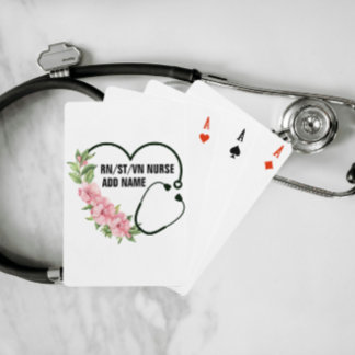 Baraja De Cartas Nombre de la enfermera veterana de registro de est