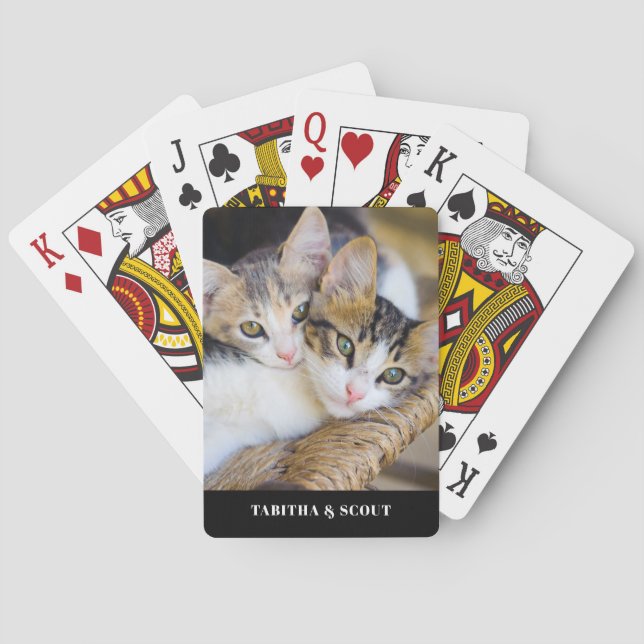 Baraja De Cartas Nombre de la foto del gato (Reverso)