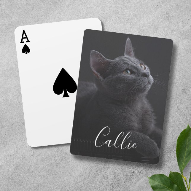 Baraja De Cartas Nombre de la foto del gato del mascota (Custom Cat Photo Playing Cards)
