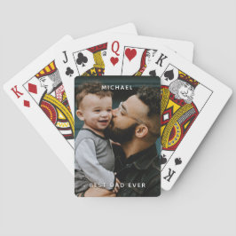 Baraja De Cartas Nombre de la foto del Personalizado del Día del Pa