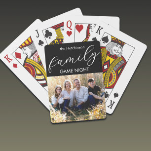 Baraja De Cartas Nombre de la foto familiar de la noche de juegos