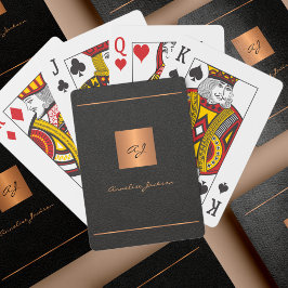 Baraja De Cartas Nombre de las iniciales personalizadas de monogram