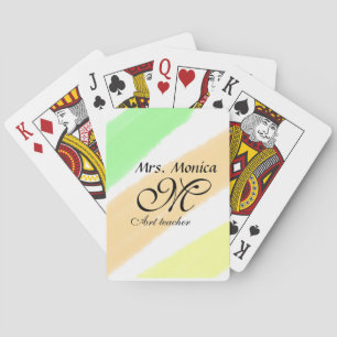 Baraja De Cartas Nombre de las rayas de color verde amarillo del pr