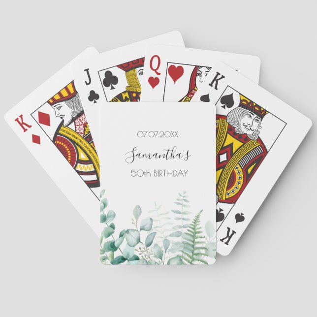 Baraja De Cartas Nombre de los helechos de bosque de berenjenas de  (Reverso)