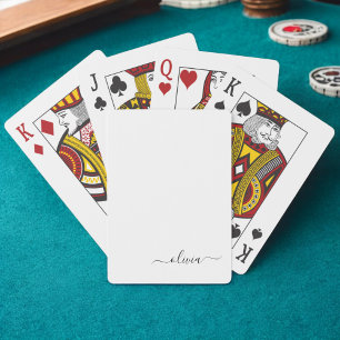Baraja De Cartas Nombre de monograma femenino con letra moderna en 