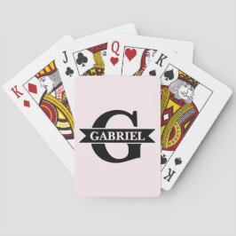 Baraja De Cartas Nombre de monograma moderno personalizado violeta