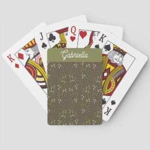 Baraja De Cartas Nombre de patrón de olivo country francés verde sa