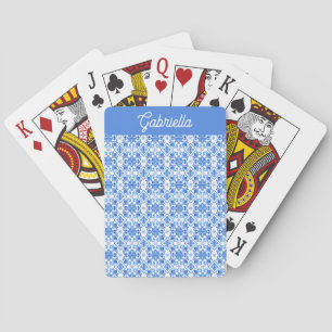 Baraja De Cartas Nombre de patrón de toile francés azul