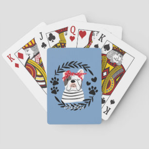 Baraja De Cartas Nombre de perro personalizado Bulldog