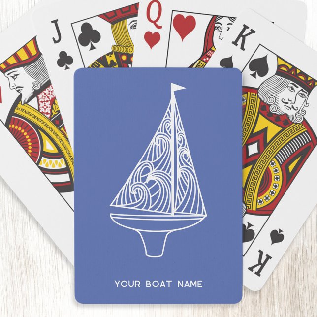Baraja De Cartas Nombre del barco de vela Nautical (Boat name sailing boat personalized playing cards)