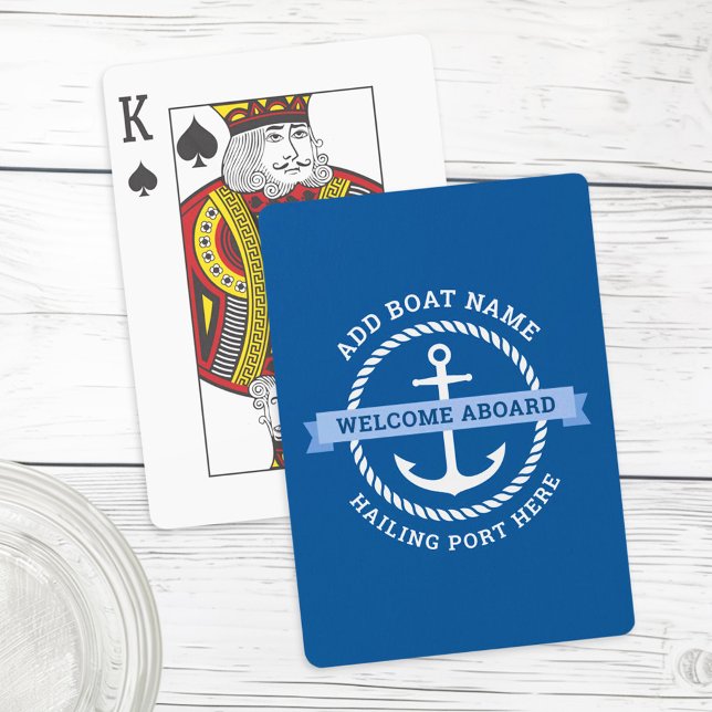Baraja De Cartas Nombre del barco fronterizo de la cuerda de anclaj (Anchor rope border boat name welcome aboard poker cards)