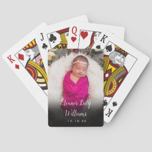Baraja De Cartas Nombre del bebé y anuncio de fecha de nacimiento