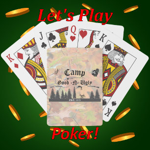 Baraja De Cartas Nombre del campamento Escenas del bosque Cabaña de